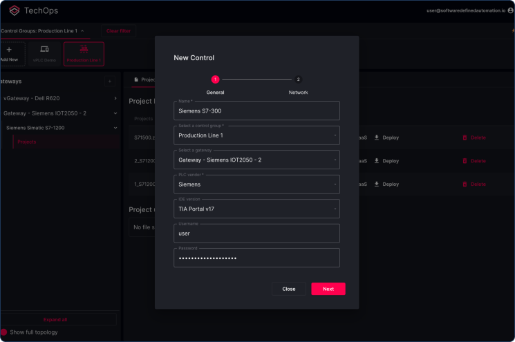 PLC platform screenshot