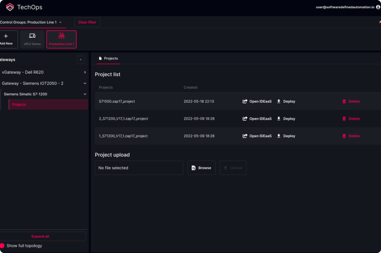 Project list example